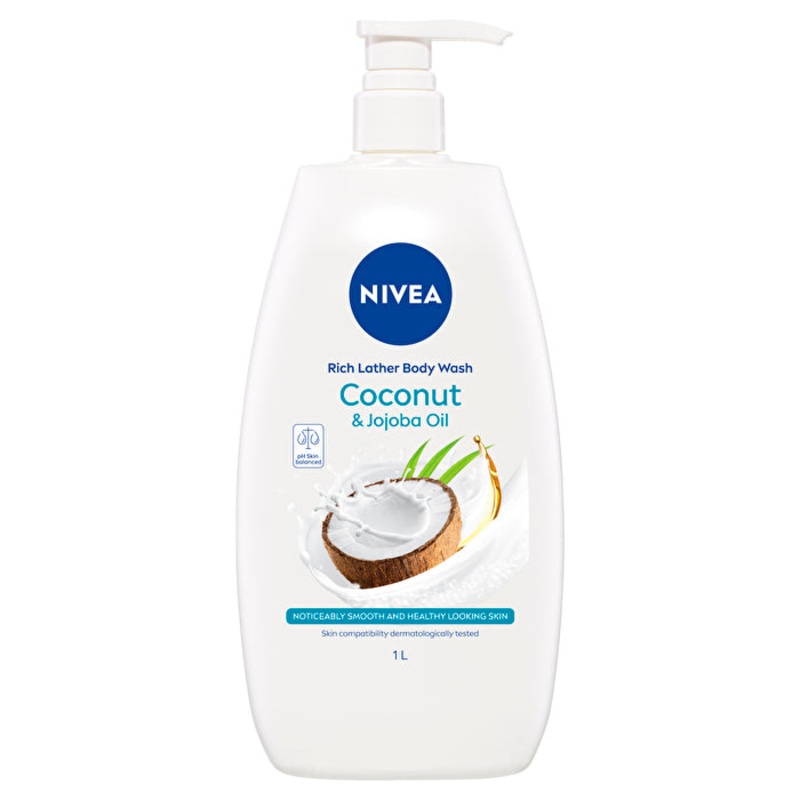 Nivea Rich Lather Body Wash Coconut and Jojoba Oil 1000ml/33.8oz