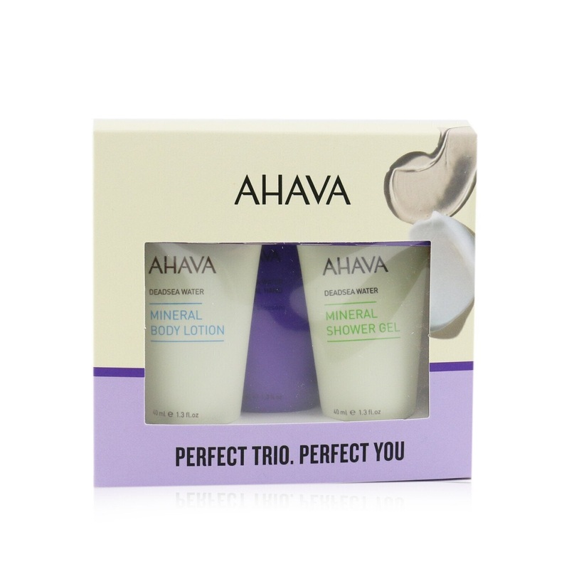 Ahava Deadsea Water Perfect Mineral Body Trio Set: Hand Cream 40ml + Body Lotion 40ml + Shower Gel 40ml  3pcs