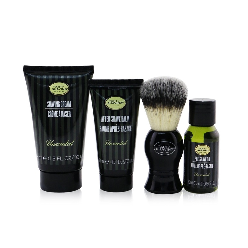The Art Of Shaving The 4 Elements Of The Perfect Shaving 4-Pieces Kit - Unscented: Pre-Shave Oil 30ml + Shaving Cream 45ml + After-Shave Balm 30ml + Shaving Brush  4pcs