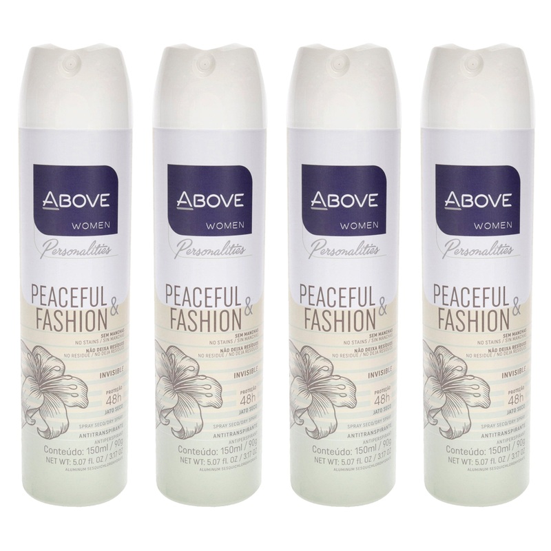 Above 48 Hours Personalities Antiperspirant Deodorant - Peaceful and Fashion by Above for Women - 3.17 oz Deodorant Spray - Pack of 4