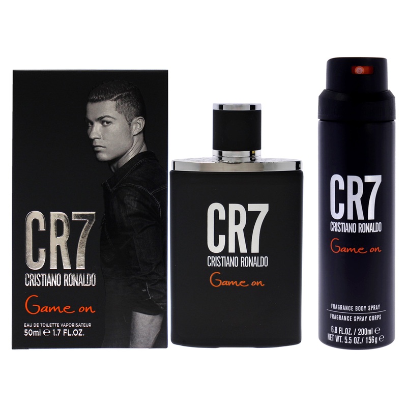 Cristiano Ronaldo CR7 Game On Kit by Cristiano Ronaldo for Men - 2 Pc Kit 1.7 oz EDT Spray, 6.8 oz Body Spray