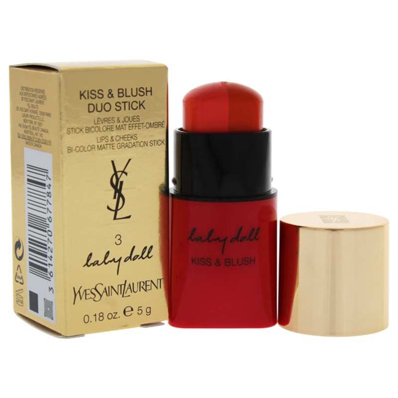 Yves Saint Laurent Baby Doll Kiss and Blush Duo Stick - 3 From Cute to Devilish by Yves Saint Laurent for Women - 0.18 oz Balm