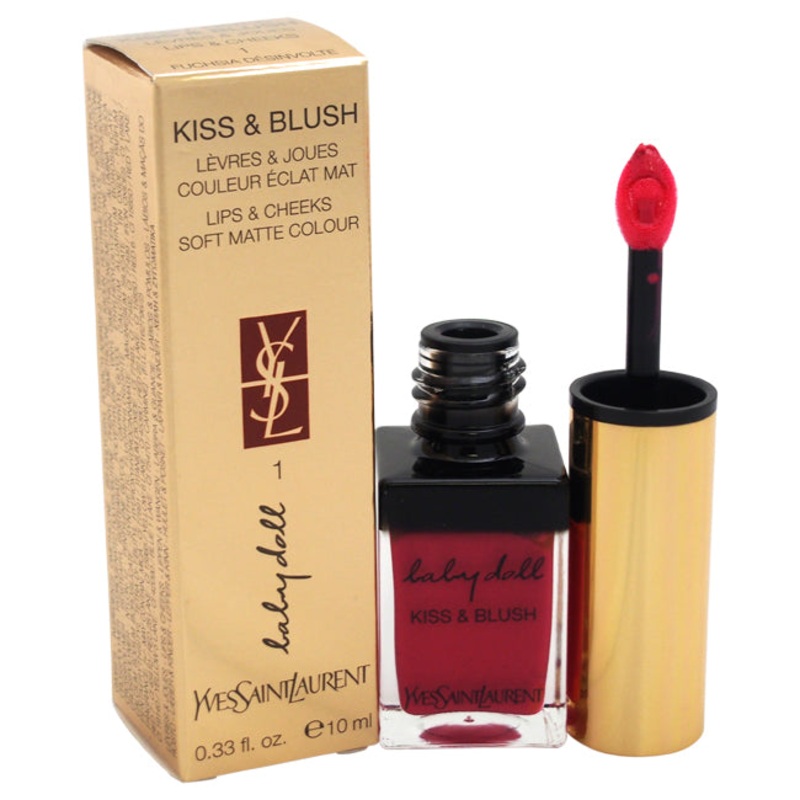 Yves Saint Laurent Baby Doll Kiss and Blush - 1 Fuchsia Desinvolte by Yves Saint Laurent for Women - 0.33 oz Lip Gloss
