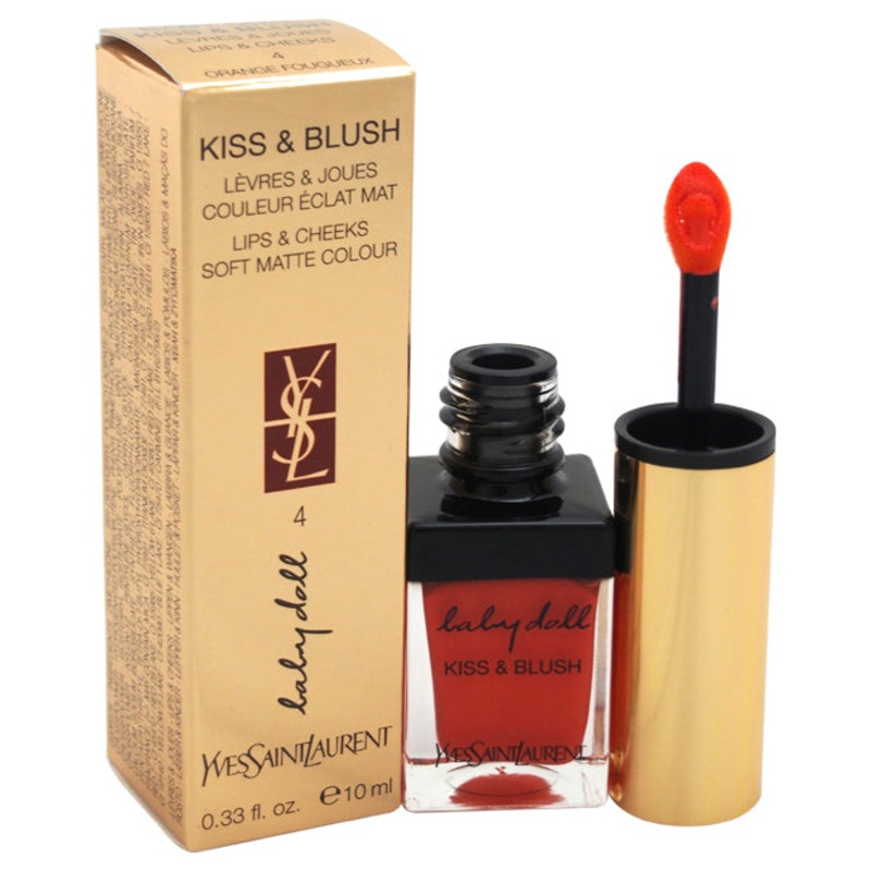 Yves Saint Laurent Baby Doll Kiss and Blush - 4 Orange Fougueux by Yves Saint Laurent for Women - 0.33 oz Lip Gloss