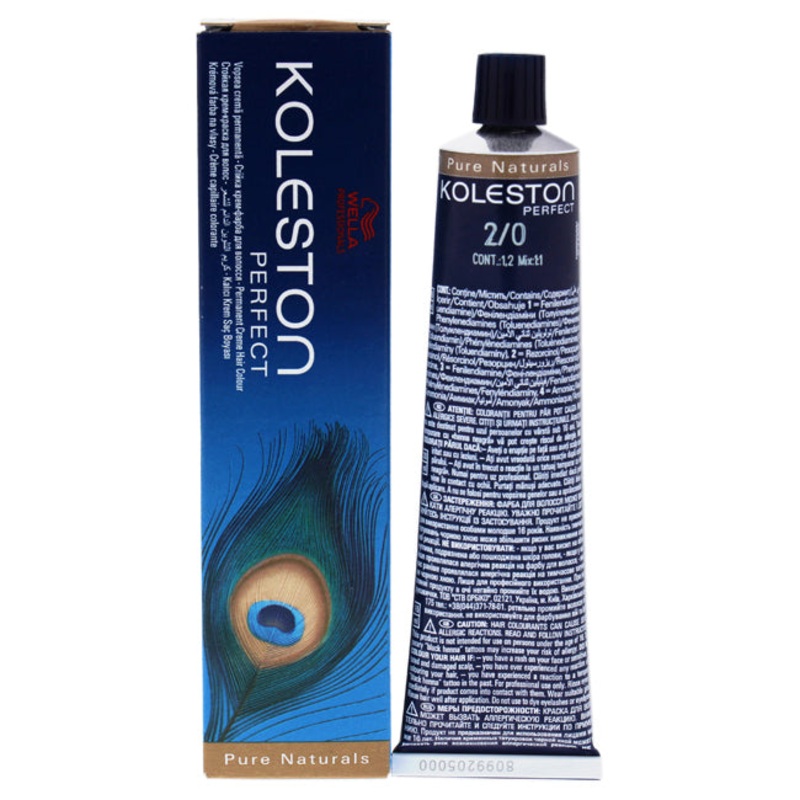 Wella Koleston Perfect Permanent Creme Hair Color - 2 0 Black by Wella for Unisex - 2 oz Hair Color