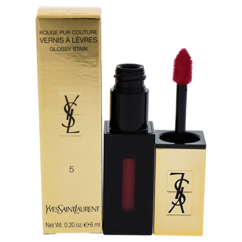 Yves Saint Laurent Rouge Pur Couture Vernis A Levres Glossy Stain - 5 Rouge Vintage by Yves Saint Laurent for Women - 0.2 oz Lip Gloss