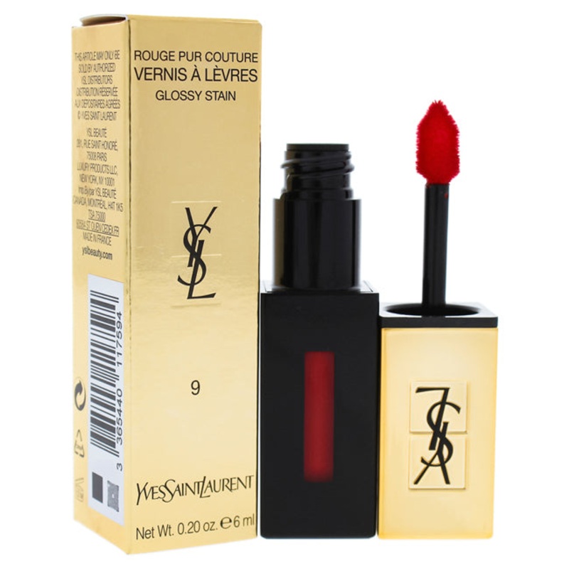 Yves Saint Laurent Rouge Pur Couture Vernis A Levres Glossy Stain - 9 Rouge Laque by Yves Saint Laurent for Women - 0.2 oz Lip Gloss