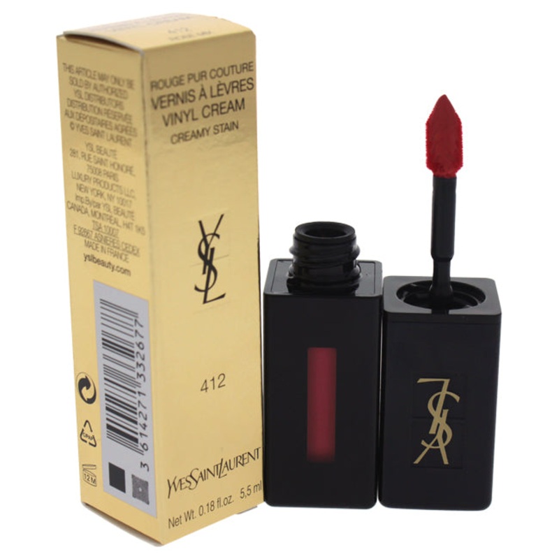 Yves Saint Laurent Vernis a Levres Vinyl Cream Lip Stain - 412 Rose Mix by Yves Saint Laurent for Women - 0.18 oz Lip Gloss